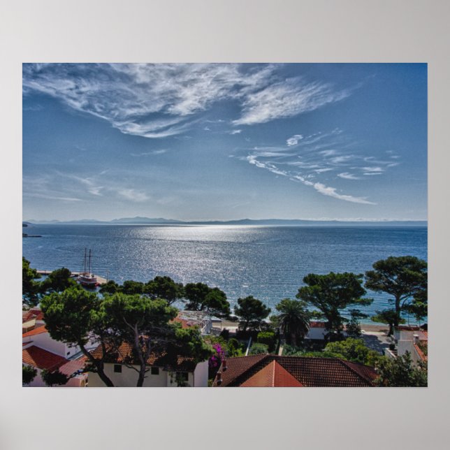 Aussicht aus Brela, Kroatien Poster (Vorne)