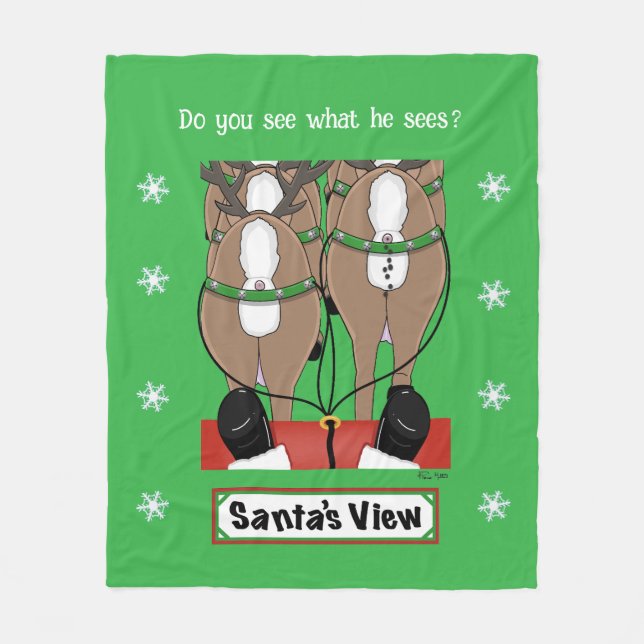 Aussicht des Weihnachtsmanns Fleecedecke (Vorderseite)