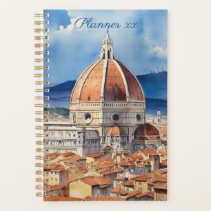 Aussicht Florenz   Der Duomo   Wasserfarbe   unges Planer