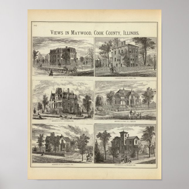 Aussicht in Maywood, Cook Landkreis, Illinois Poster (Vorne)