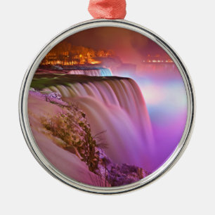 Aussicht-Punkt-Nachtansicht von Niagara- Silbernes Ornament