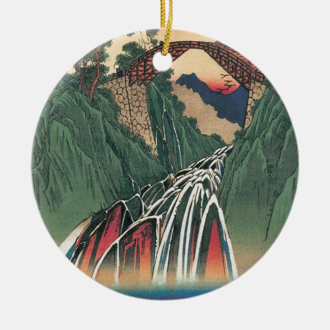 Aussicht über die Brücke über den Fluss Ina, Nojir Keramik Ornament (Vorne)