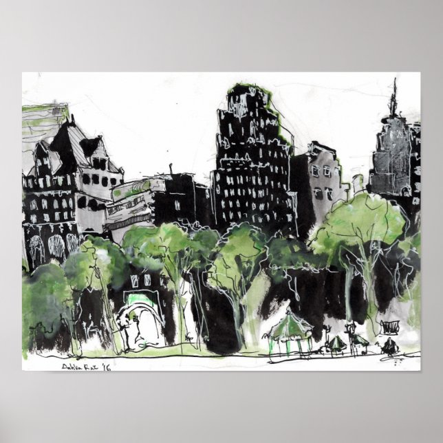 Aussicht vom Bryant Park NYC Poster (Vorne)