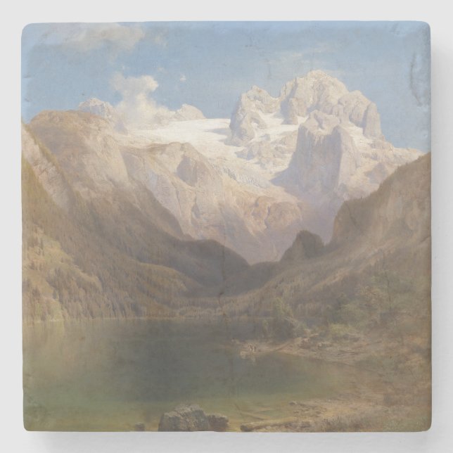 Aussicht vom Gosauer See zum Dachstein Steinuntersetzer (Vorderseite)
