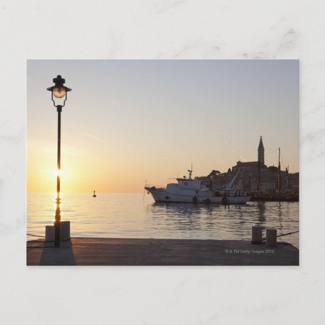 Aussicht vom Hafen von Rovinj, Kroatien, bei Sonne Postkarte (Vorderseite)