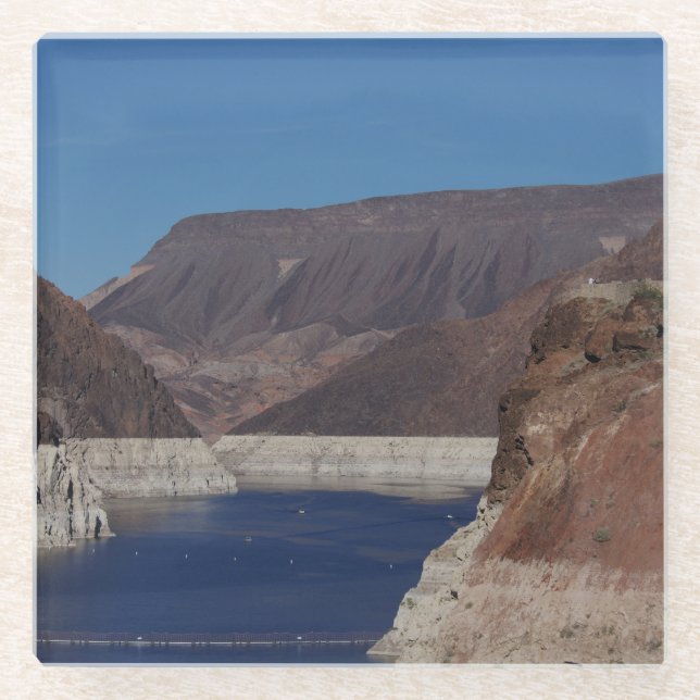Aussicht vom Hoover-Staudamm 2016 Glasuntersetzer (Vorderseite)