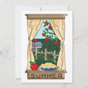 Aussicht vom Küchenfenster im Sommer Einladung