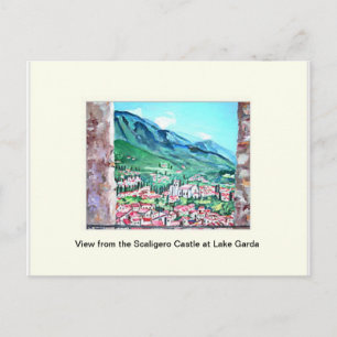 Aussicht vom Scaligero Burg Gardasee Postkarte