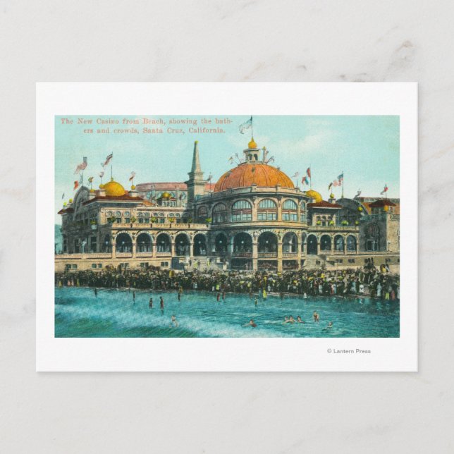 Aussicht vom Strand auf das neue Casino Postkarte (Vorderseite)