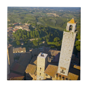 Aussicht vom Tower, San Gimignano, Siena, Toskana Fliese