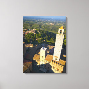 Aussicht vom Tower, San Gimignano, Siena, Toskana Leinwanddruck