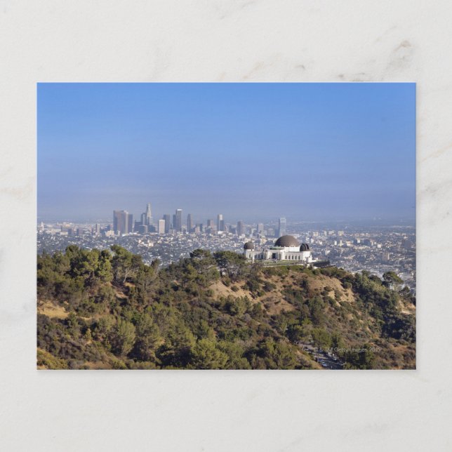 Aussicht vom Wanderweg im Griffith Park Postkarte (Vorderseite)