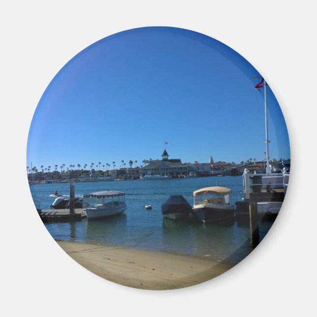Aussicht von Balboa Island, Newport Beach, Kalifor Magnet (Vorne)
