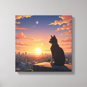 Aussicht von der Adventurous-Katze Leinwanddruck