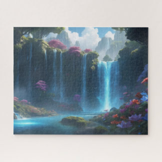 Aussicht von der Grotte zum Wasserfall Puzzle