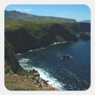 Aussicht von der Insel Santa Cruz auf die Kanalins Quadratischer Aufkleber