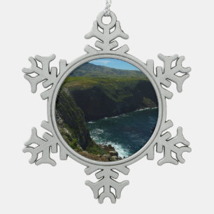 Aussicht von der Insel Santa Cruz auf die Kanalins Schneeflocken Zinn-Ornament
