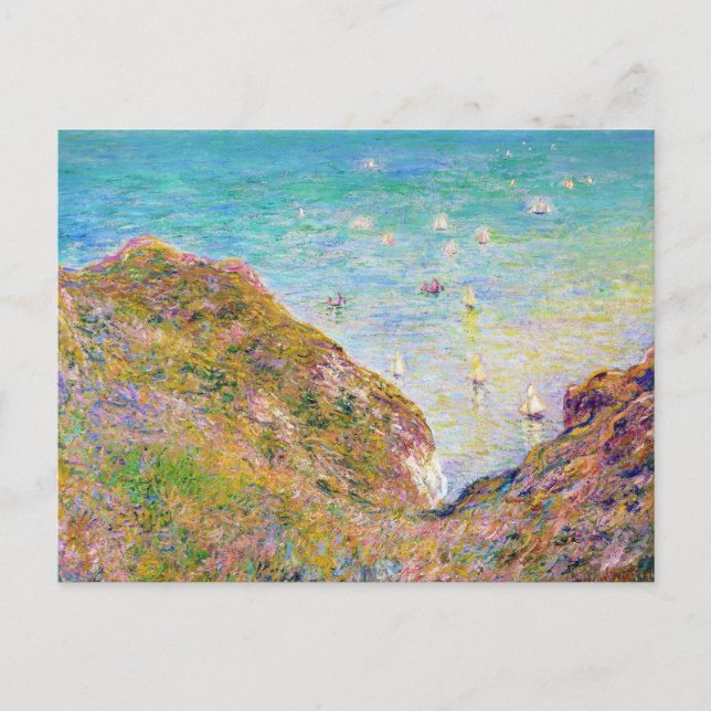 Aussicht von der Klippe von Pourville, helles Wett Postkarte (Vorderseite)