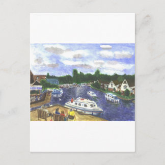 Aussicht von der Wroxham Bridge Norfolk Broads Postkarte