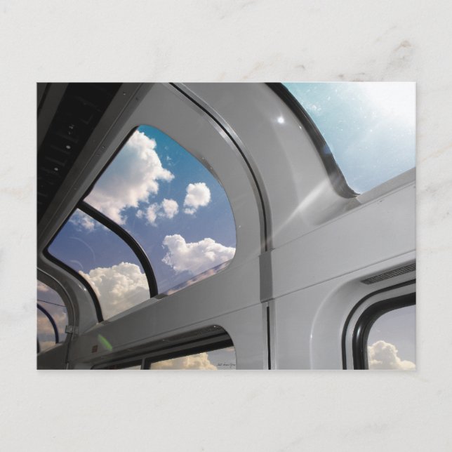 Aussicht von einem Lounge-Auto (Postkarte) Postkarte (Vorderseite)