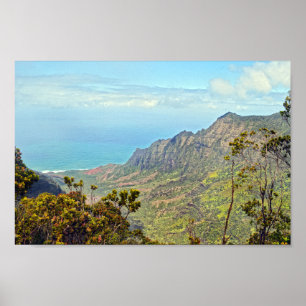 Aussicht von Kalalau Lookout, Kauai, Hawaii Poster