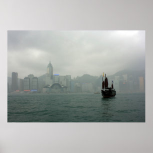 Aussicht von Kowloon Richtung Wan Chai, Hongkong Poster