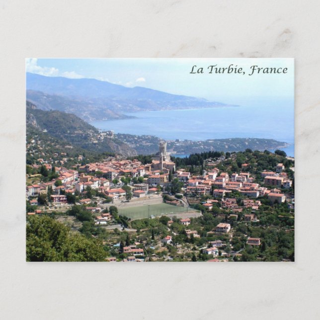 Aussicht von La Turbie, Frankreich Postkarte (Vorderseite)