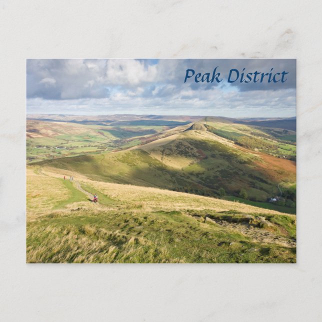 Aussicht von Mam Tor, Souvenir-Foto Peak District Postkarte (Vorderseite)
