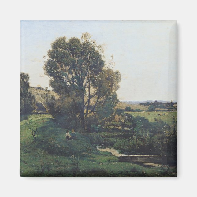 Aussicht von Moncel-sur-Seine, c.1868 Magnet (Vorne)