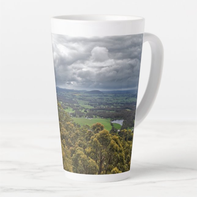 Aussicht von Mount Buninyong Latte Tasse (Rechte Ecke)