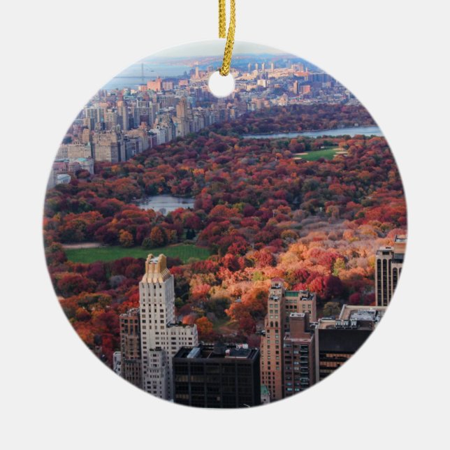Aussicht von oben: Herbst im Central Park 01 Keramikornament (Vorne)