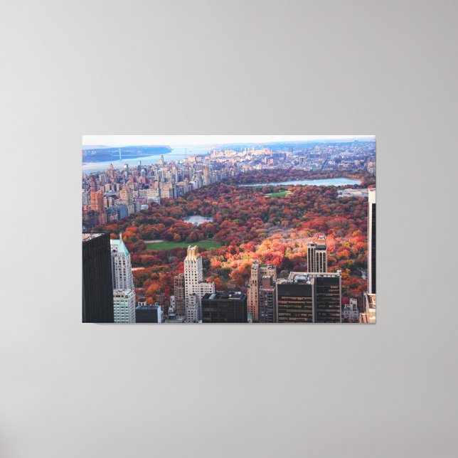 Aussicht von oben: Herbst im Central Park 01 Leinwanddruck (Vorderseite)