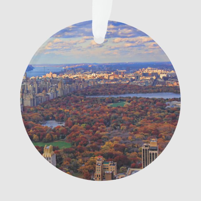 Aussicht von oben: Herbst im Central Park 01 Ornament (Vorderseite)