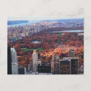 Aussicht von oben: Herbst im Central Park 01 Postkarte