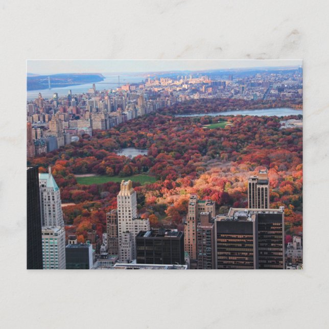 Aussicht von oben: Herbst im Central Park 01 Postkarte (Vorderseite)