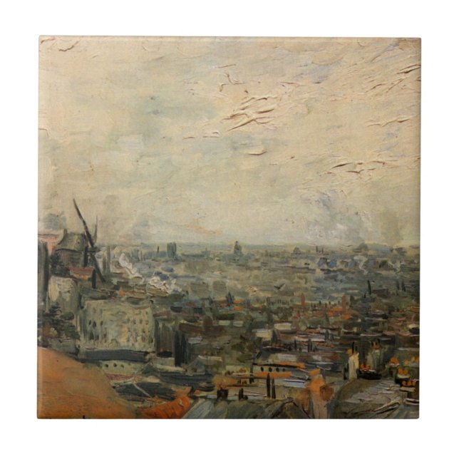 Aussicht von Paris aus Montmartre von Vincent van  Fliese (Vorderseite)