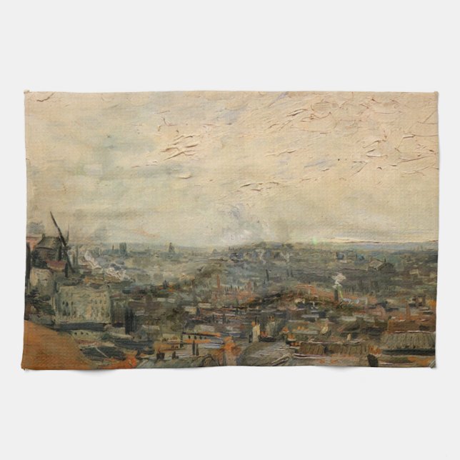 Aussicht von Paris aus Montmartre von Vincent van  Geschirrtuch (Horizontal)