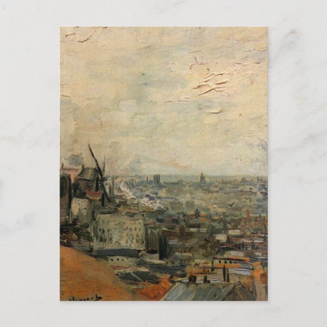 Aussicht von Paris aus Montmartre von Vincent van  Postkarte (Vorderseite)