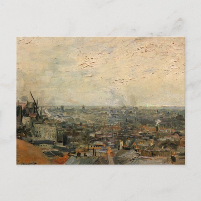 Aussicht von Paris aus Montmartre von Vincent van  Postkarte (Vorderseite)