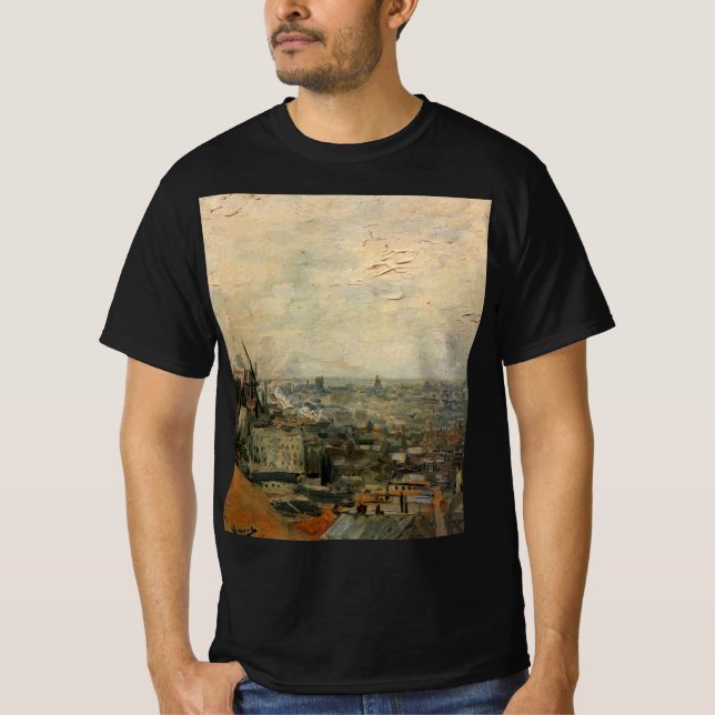 Aussicht von Paris aus Montmartre von Vincent van  T-Shirt (Vorderseite)