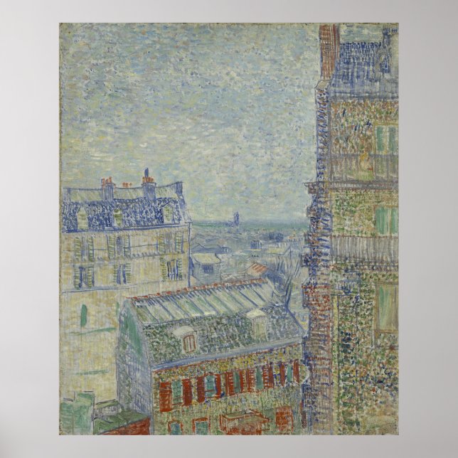 Aussicht von Theos Wohnung von Vincent Van Gogh Poster (Vorne)