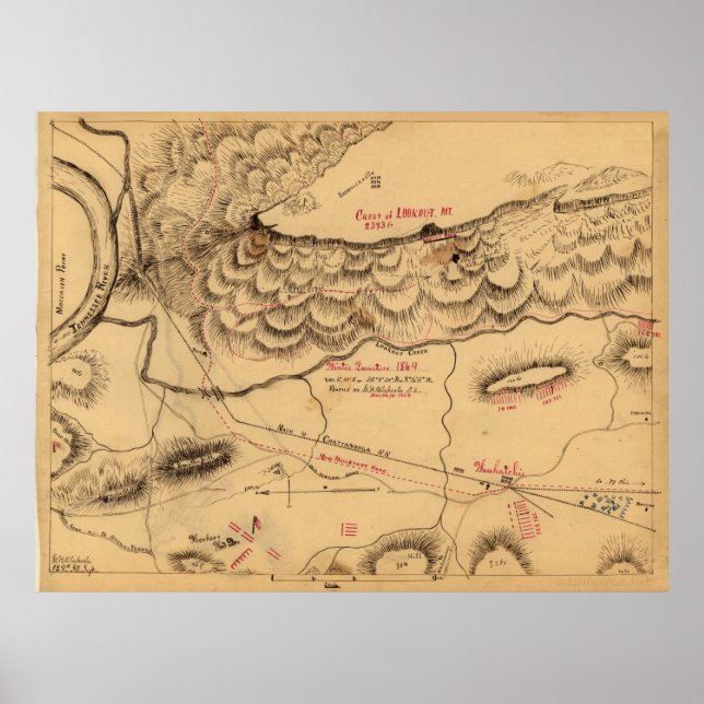 Aussichtsberg, Winterquartier 1864 Poster (Vorne)