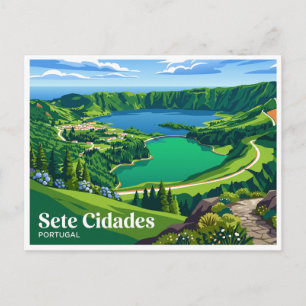 Aussichtspunkt Lagoa das Sete Cidades Portugal Postkarte
