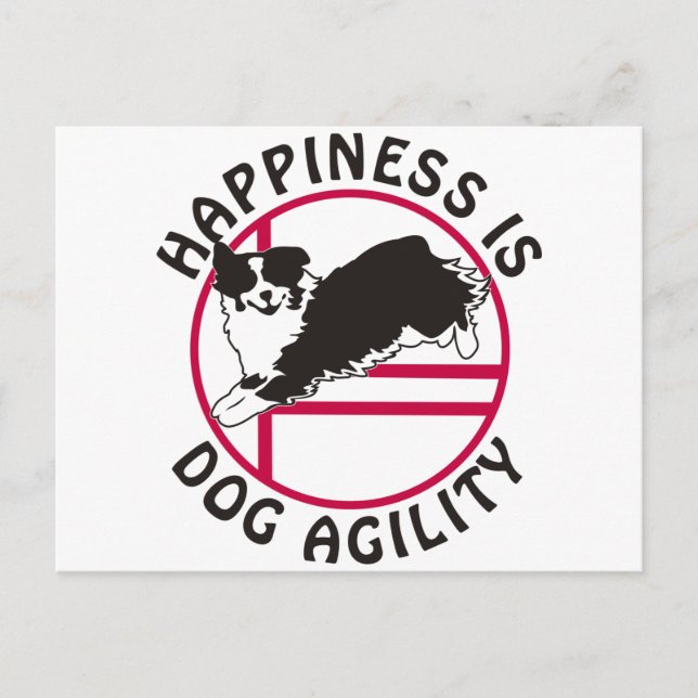 Aussie Agility Happiness Postkarte (Vorderseite)