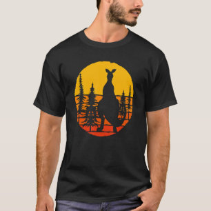 Aussie Animal Kangaroo Retro Forest Trees Kangaro T-Shirt