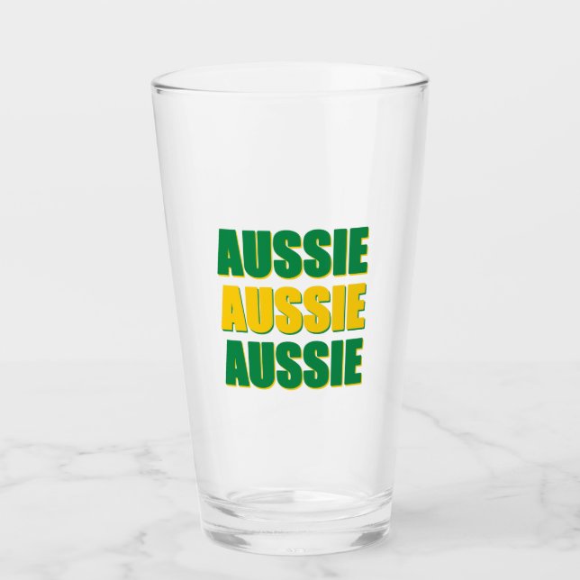 Aussie Aussie Aussie Glas (Vorderseite)