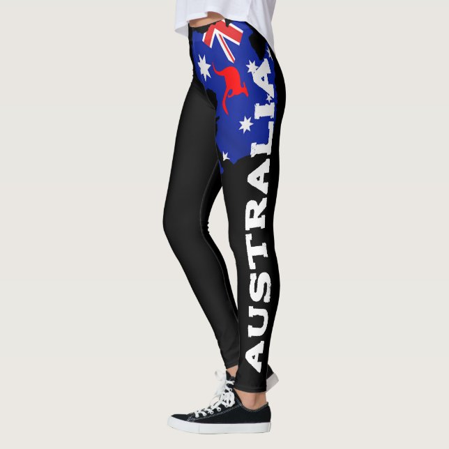 Aussie Australia Flag Leggings for Women & Girls (Links)