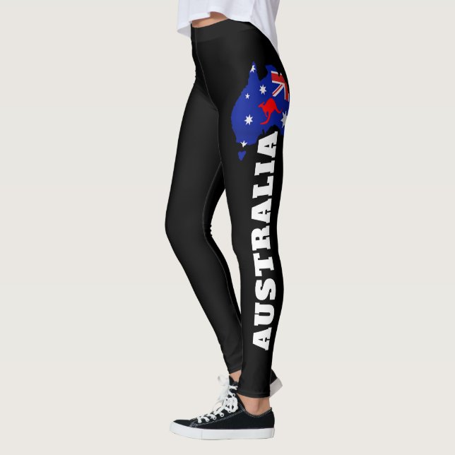 Aussie Australia Flag Leggings - Patriotic Wear (Links)
