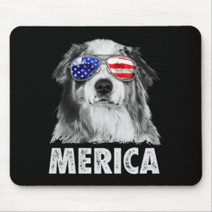 Aussie australian shepherd 4. Juli Merica Mousepad