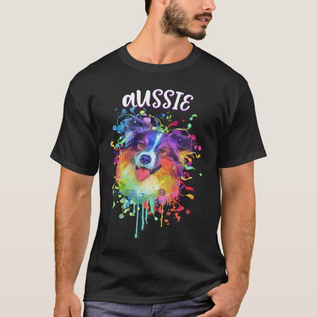 Aussie Australian Shepherd  Australian Shepard Hum T-Shirt (Vorderseite)